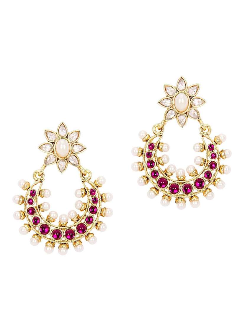 pink copper pearl earrings