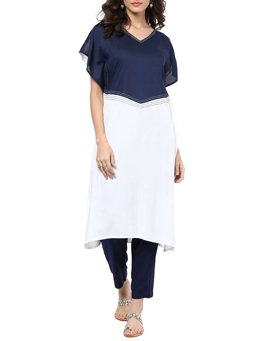 white viscose kaftan kurta