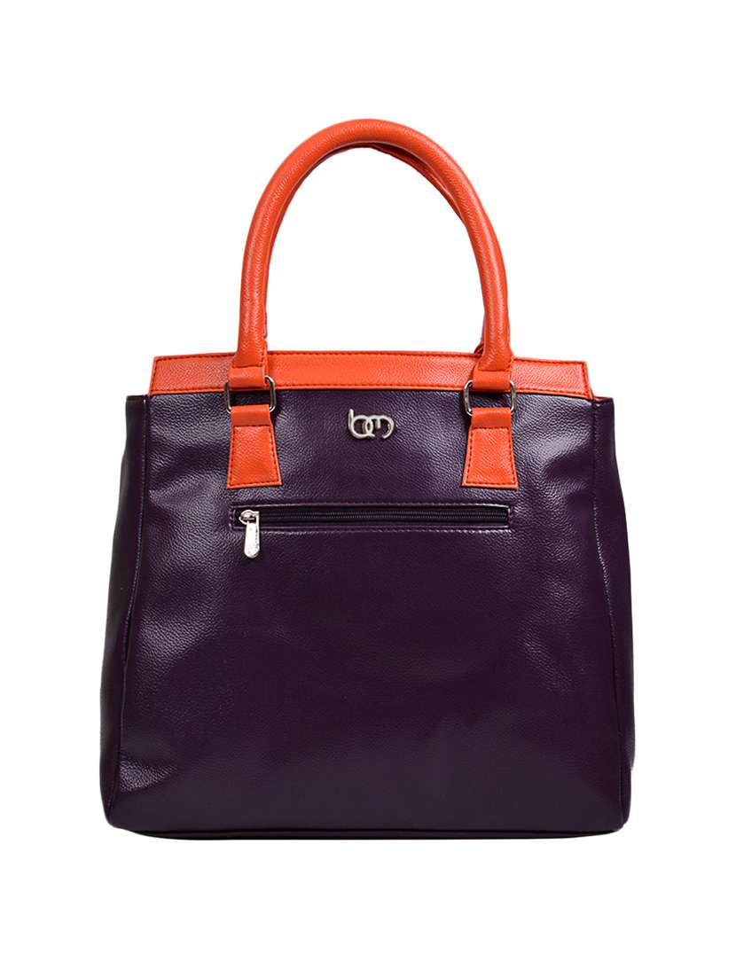 purple leatherette handbag