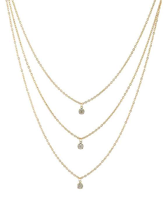 golden metal long necklace