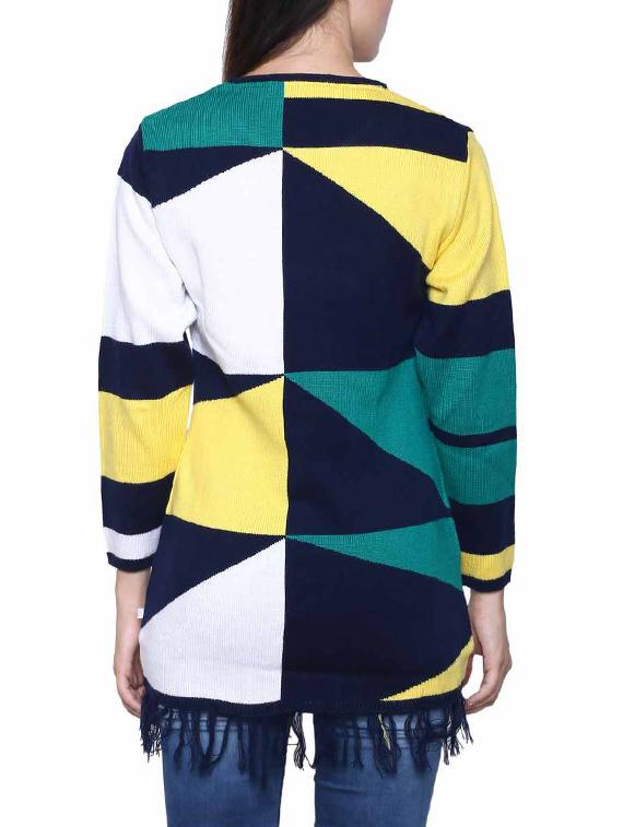 color block acrylic pullover - 11855105 - Standard Image - 2