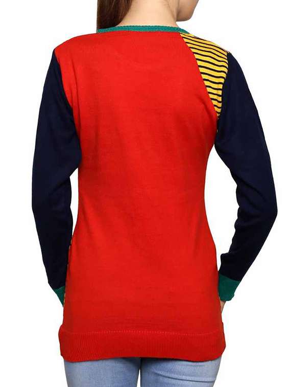 yellow striped acrylic pullover - 11855122 - Standard Image - 2