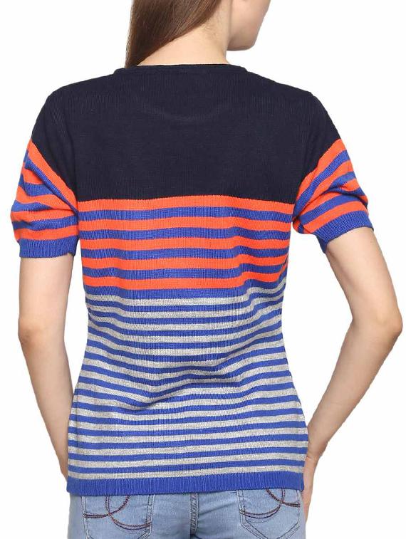 multi color striped acrylic pullover - 11855136 - Standard Image - 2