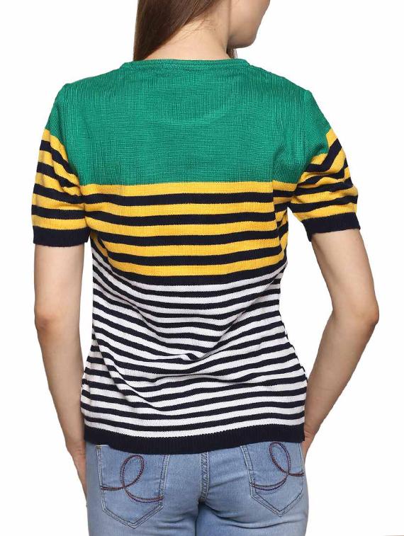 multi color striped acrylic pullover - 11855137 - Standard Image - 2
