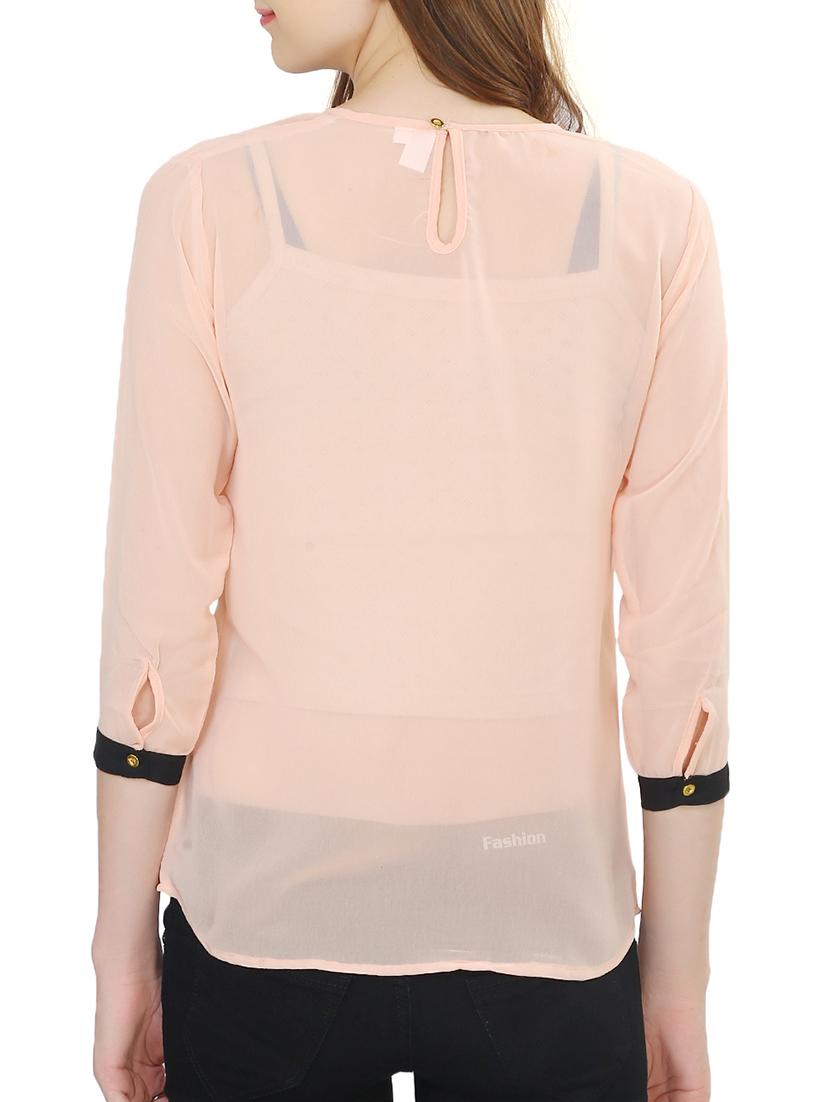 pink crepe top - 11876716 - Standard Image - 2