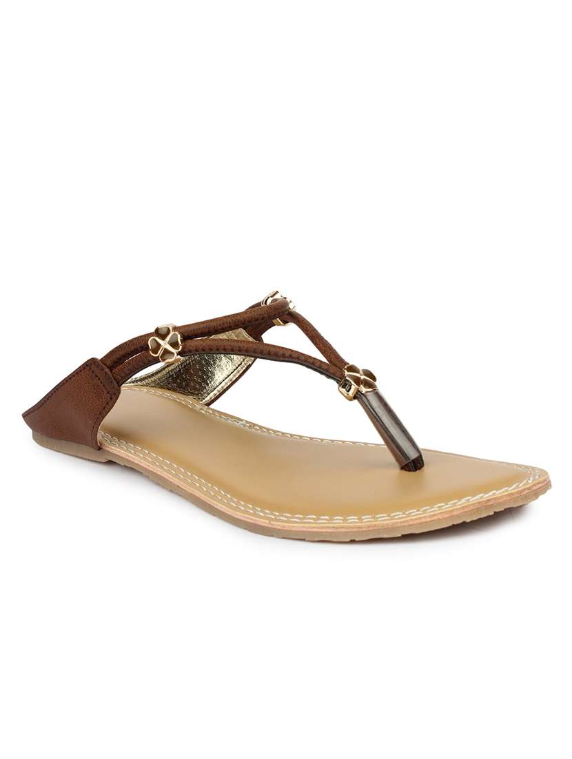brown toe separator sandal