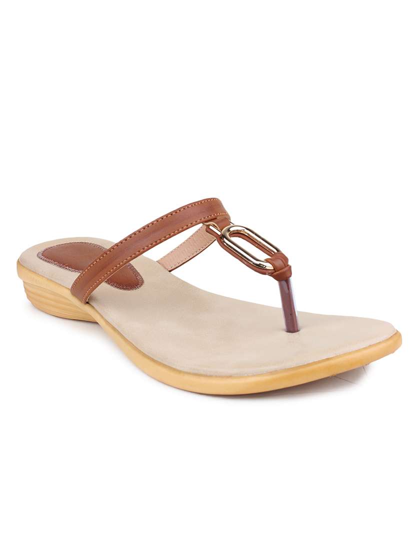 brown toe separator sandal