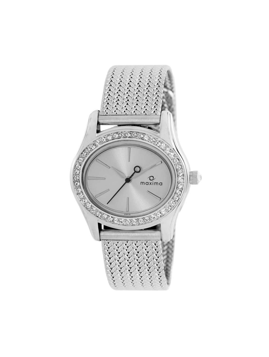 maxima silver analog watch for women