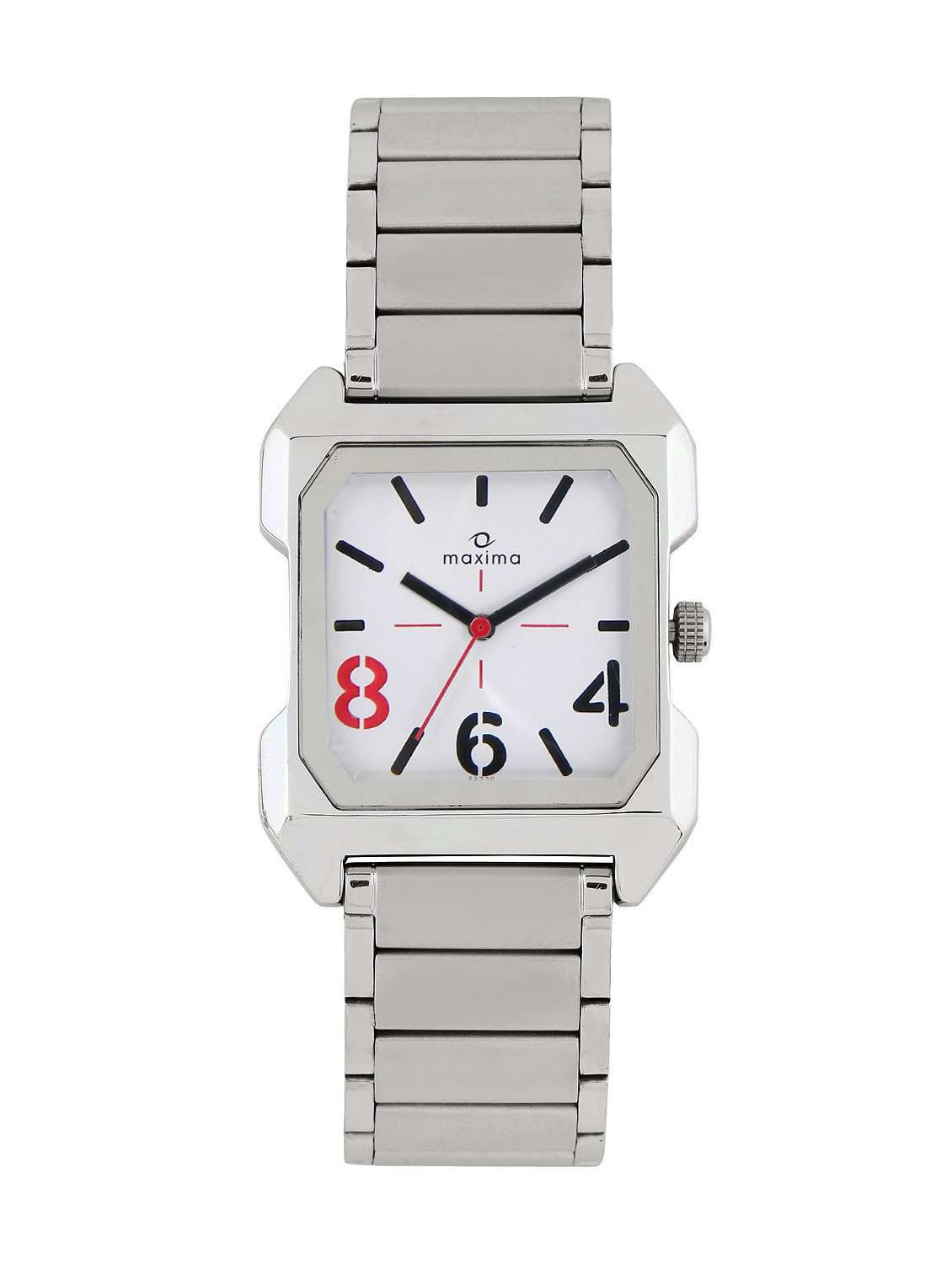 maxima white analog watch for men