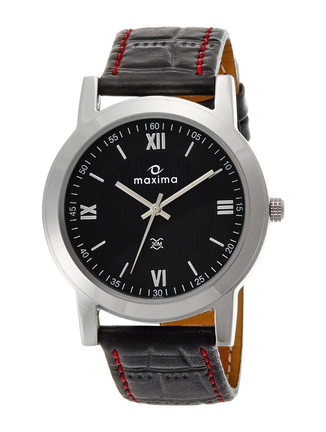 maxima black analog watch for men