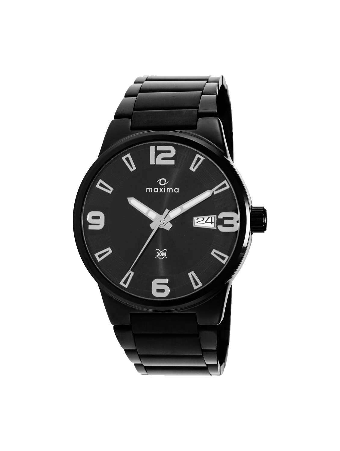 maxima black analog watch for men