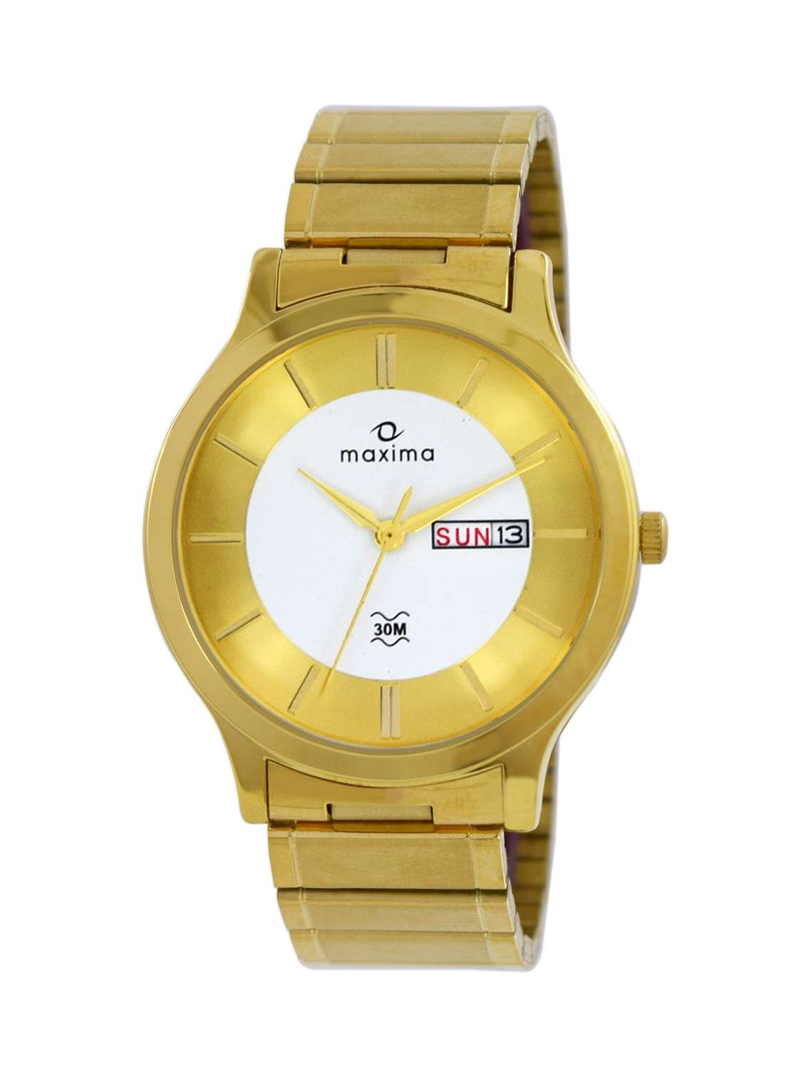 gold stainless steel wrist watch