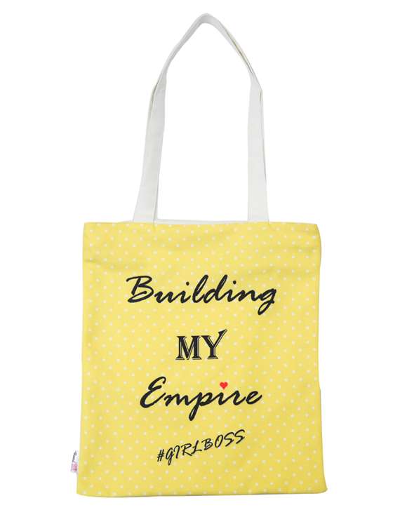 yellow printed tote