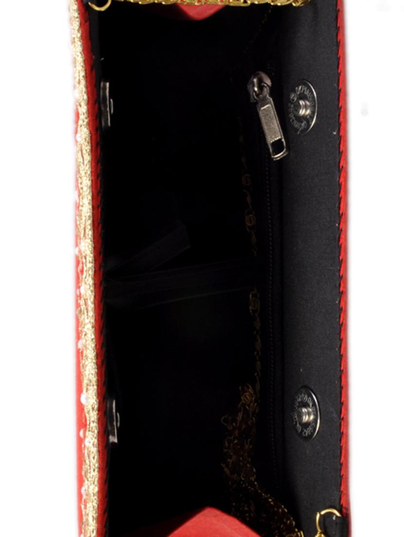 red cotton embroidered clutch - 11912498 -  Standard Image - 2