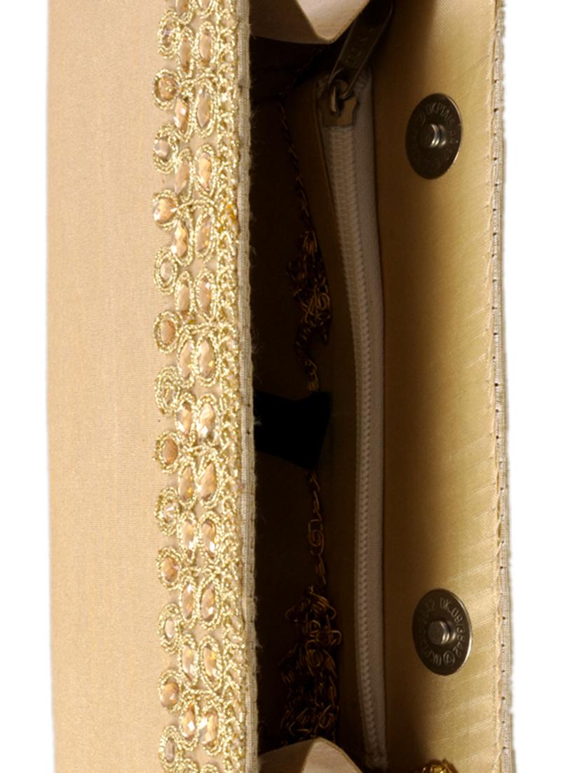 beige cotton embroidered clutch - 11912501 - Standard Image - 2