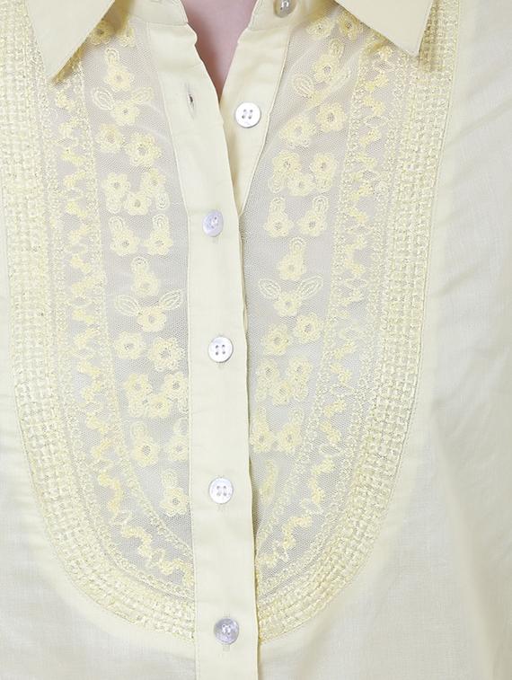 yellow cotton regular tunic - 11914002 - Standard Image - 2