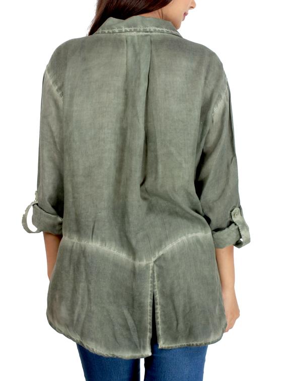 green viscose shirt - 11914004 - Standard Image - 2