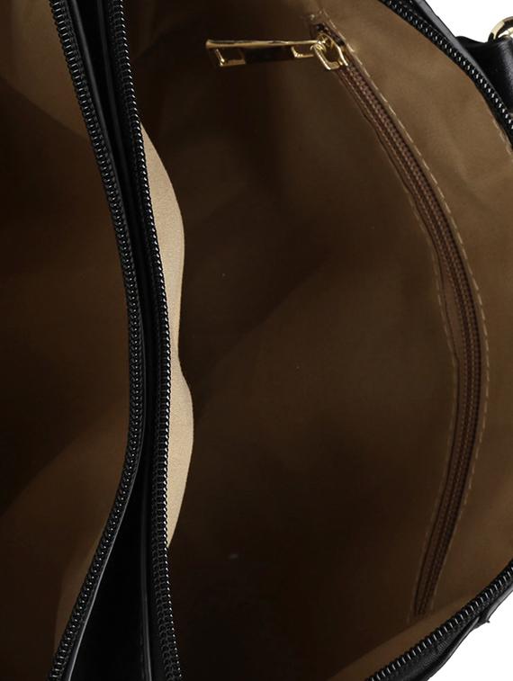 black leatherette handbag with sling - 11921152 - Standard Image - 2