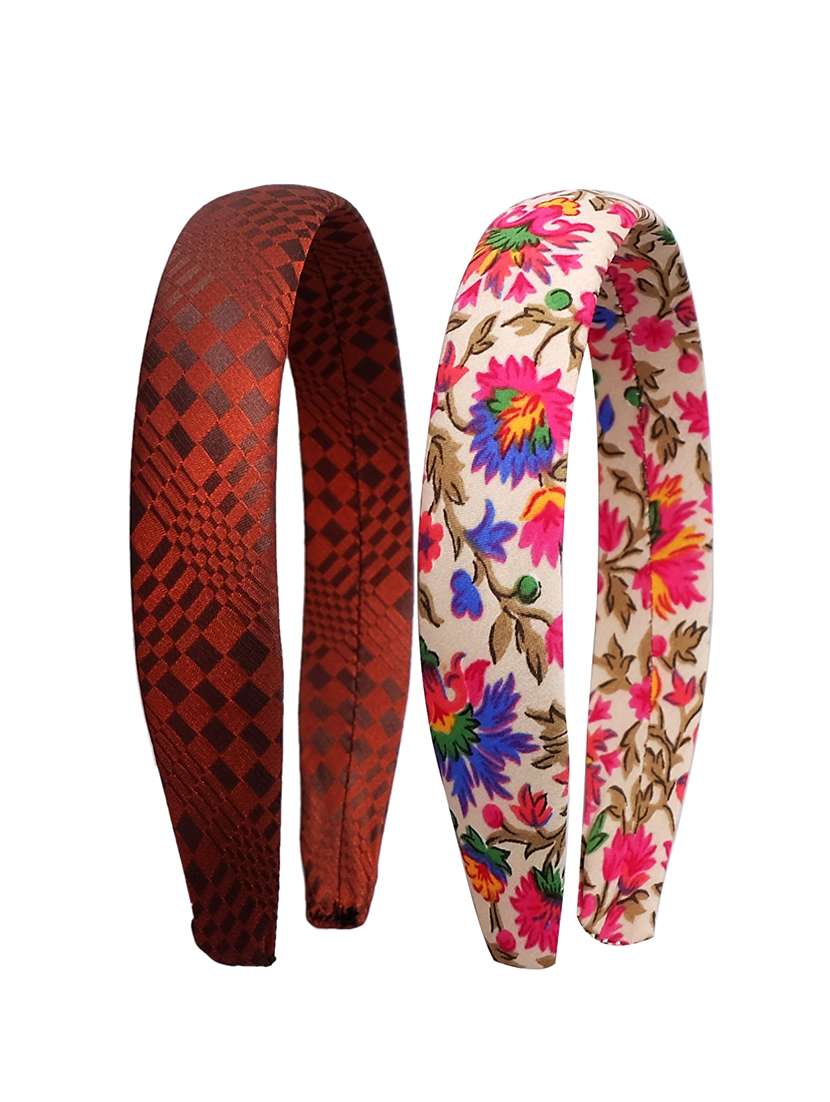 multi colored plastic hair band set of 2