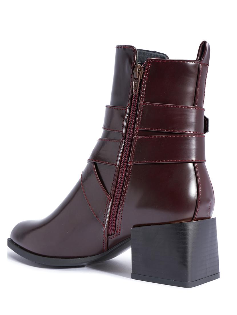 maroon synthetic ankle boot - 11946219 - Standard Image - 2