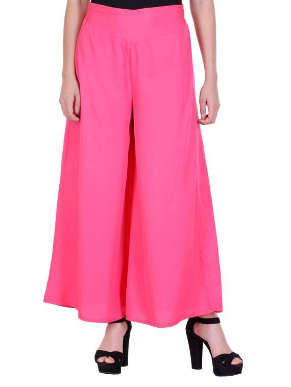 pink crepe palazzos