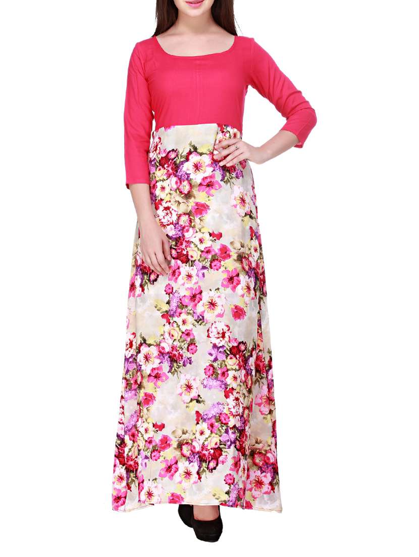long sleeved floral maxi dress