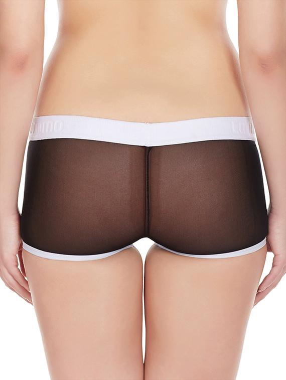 contrast seam sheer boy shorts - 11951917 - Standard Image - 2