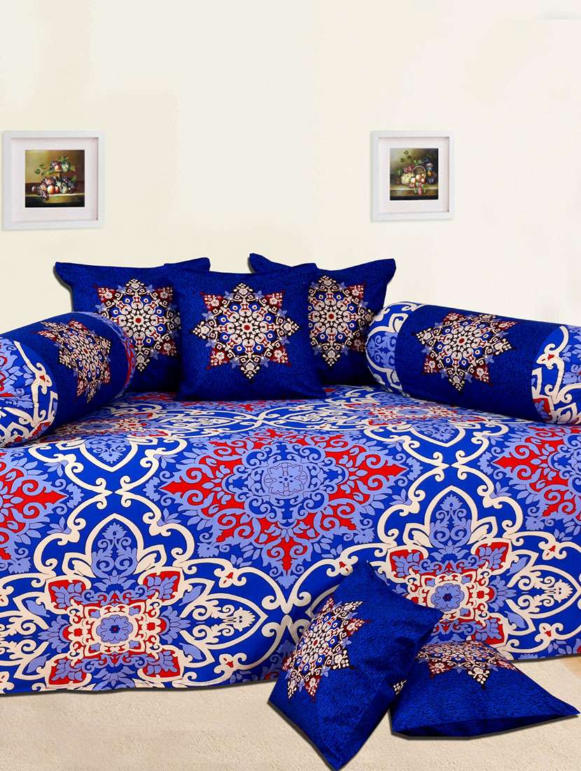 Salona Bichona 100% Cotton Diwan Set of 8