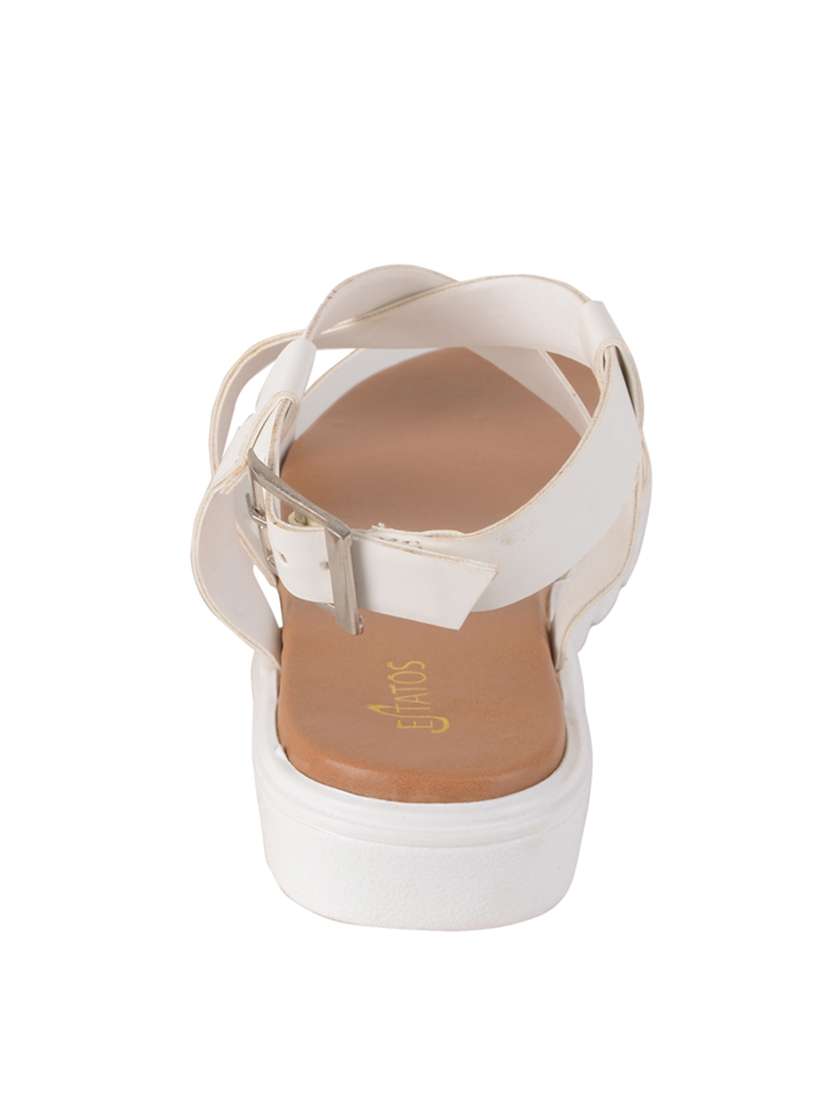 white platforms leatherette sandal - 11957145 -  Standard Image - 2