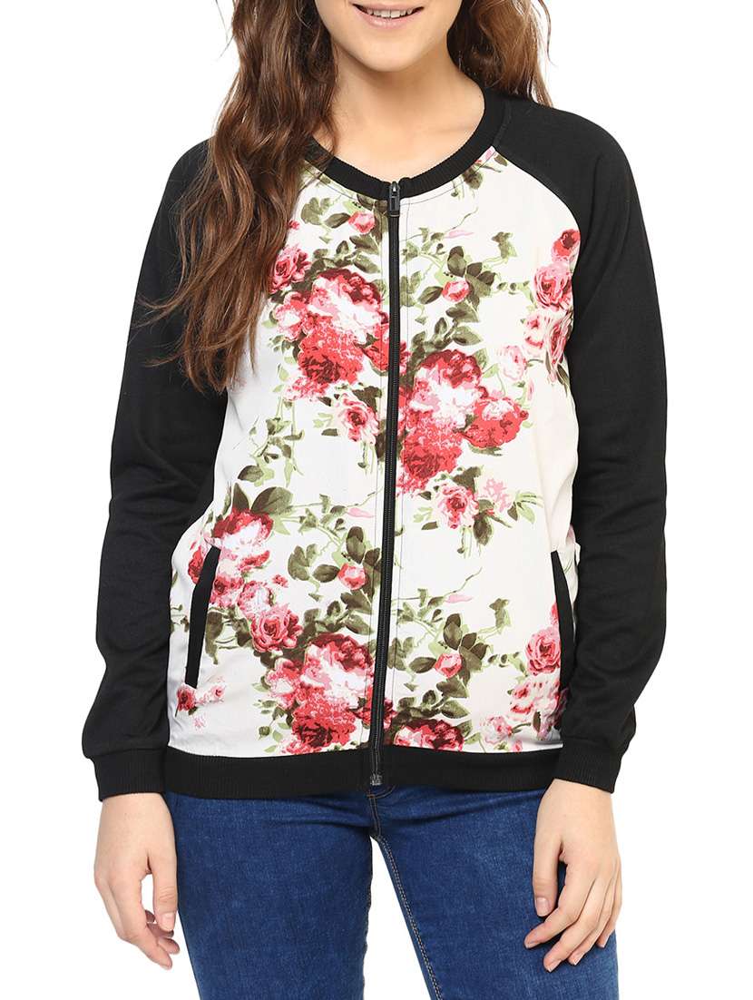 raglan sleeved floral jacket 