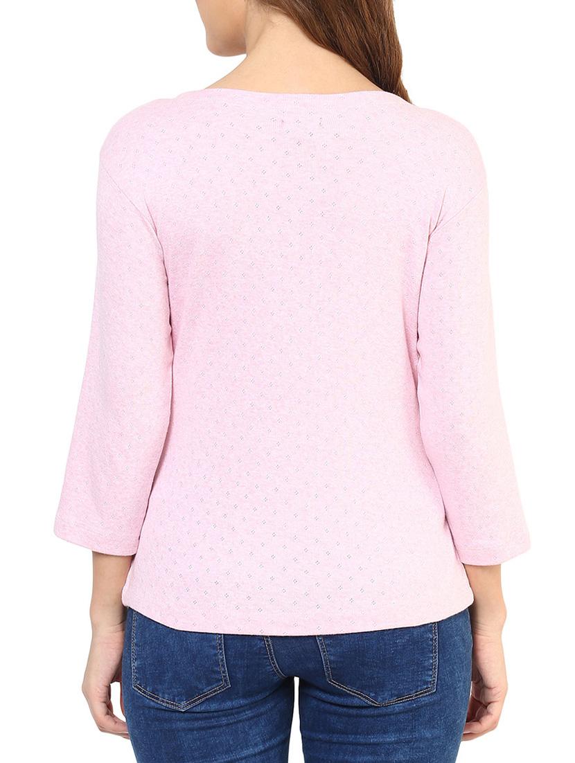 women's front print round neck t-shirt - 12074157 - Standard Image - 2