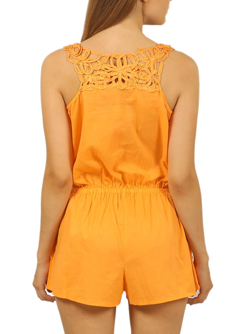 orange cotton romper - 12080660 - Standard Image - 2
