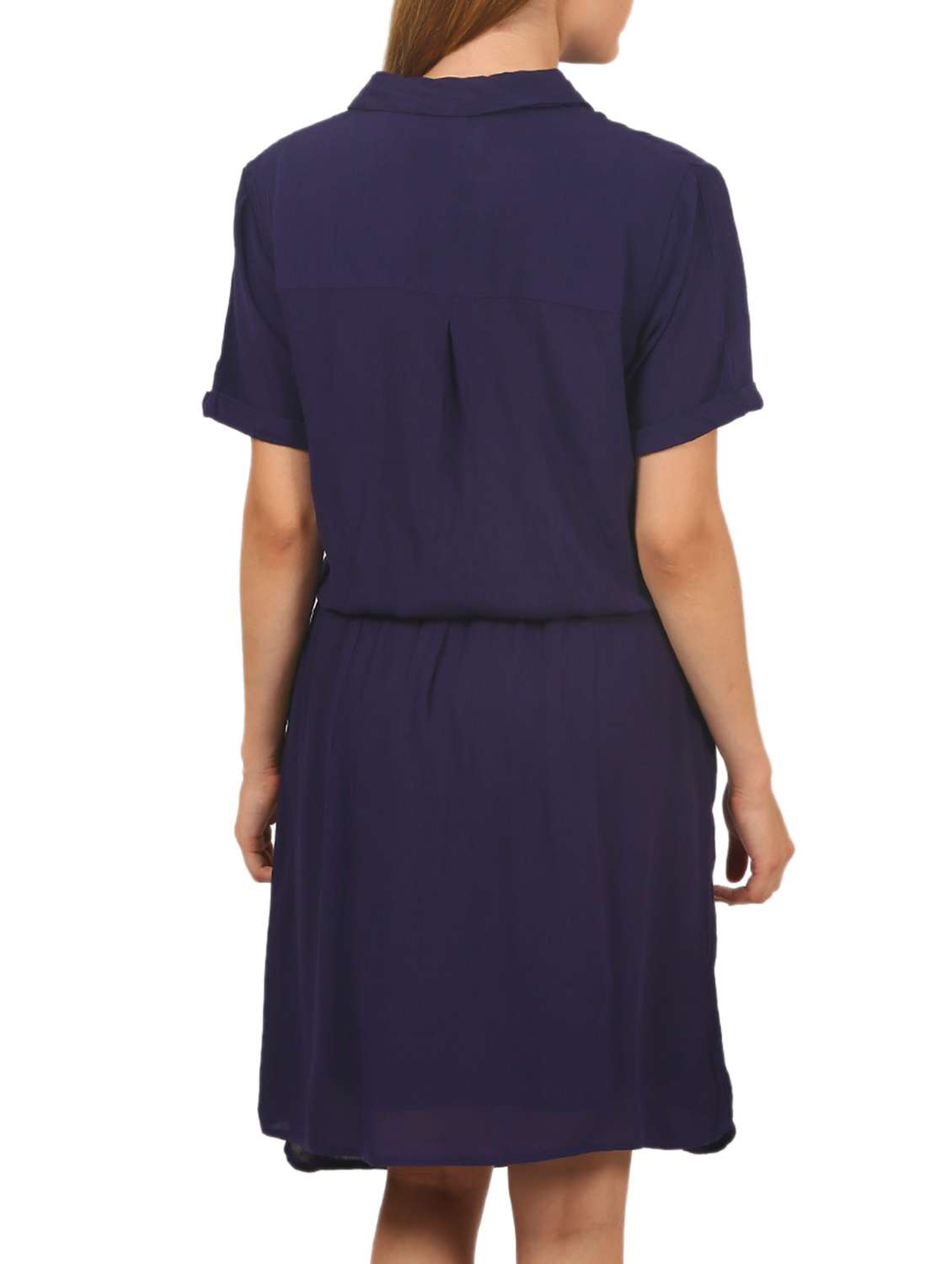 blue rayon blouson dress - 12084225 -  Standard Image - 2