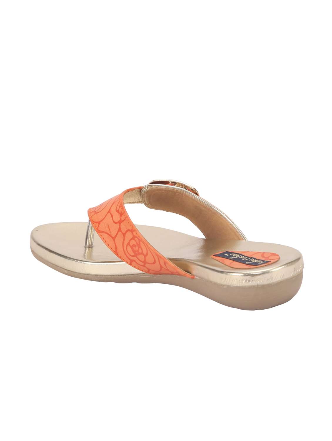 orange pu slip on sandals - 12085167 - Standard Image - 2