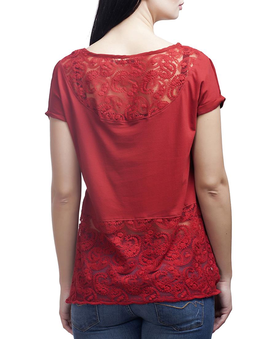 red viscose regular top - 12086351 - Standard Image - 2