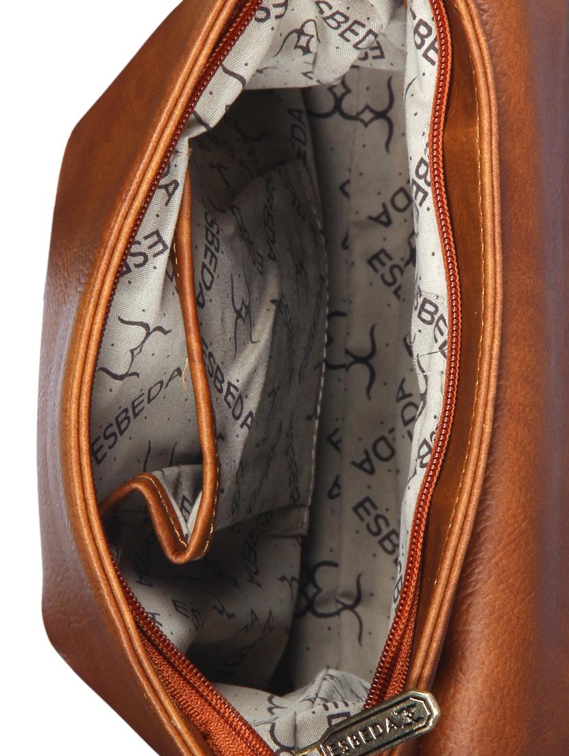 brown synthetic leather sling bag - 12086445 - Standard Image - 2