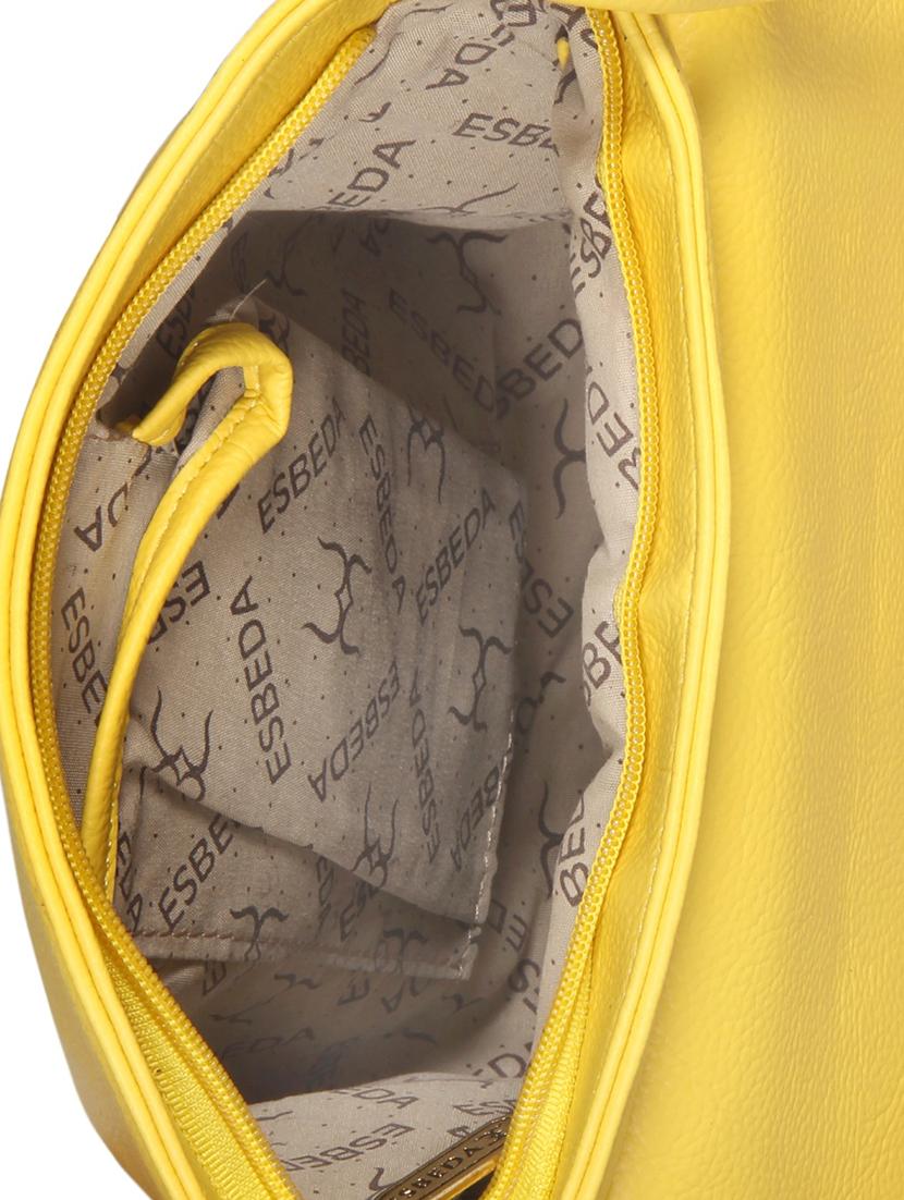 yellow synthetic leather sling bag - 12086447 - Standard Image - 2