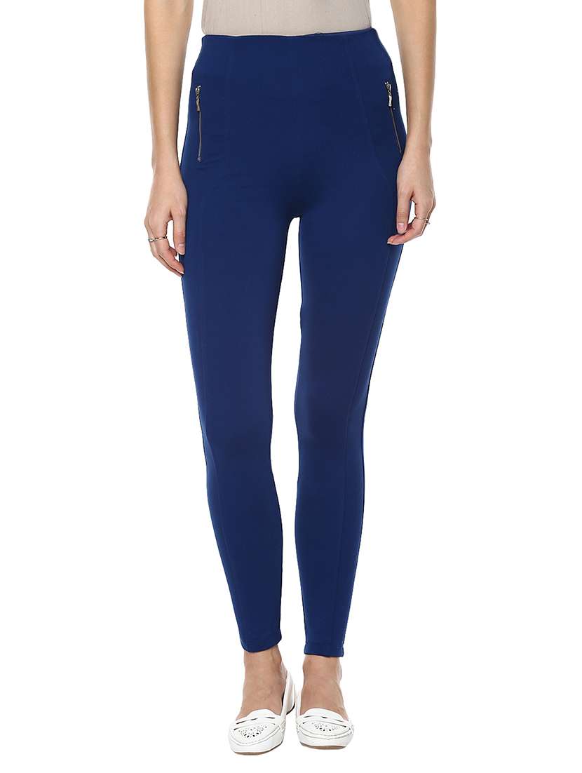 blue viscose jeggings - 12095982 - Zoom Image - 0