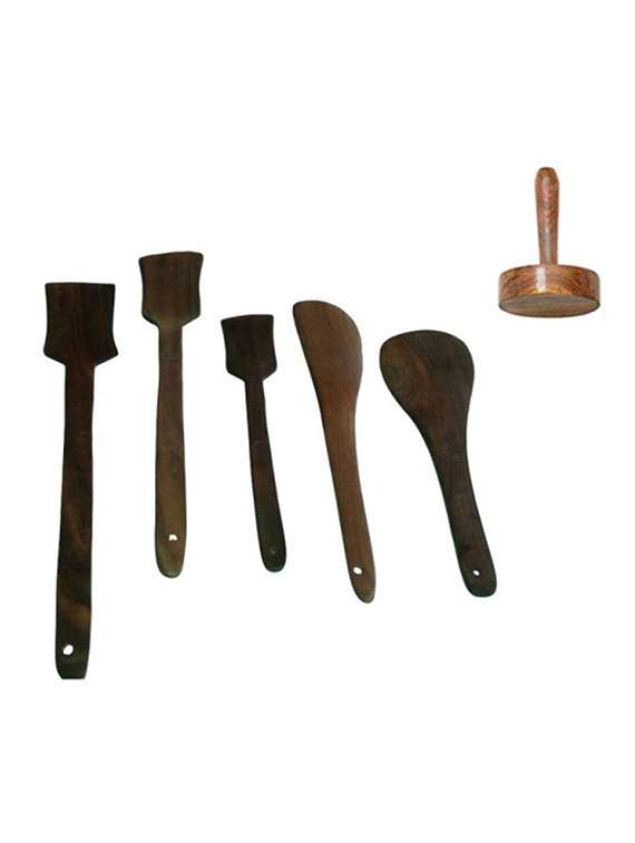 desi karigar 5 sheesham skimmers & 1 masher