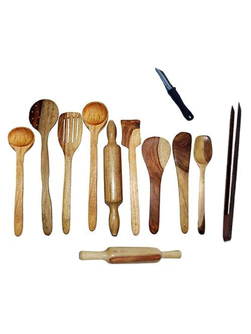 desi karigar wooden kitchen tool set - 12096702 - Standard Image - 0