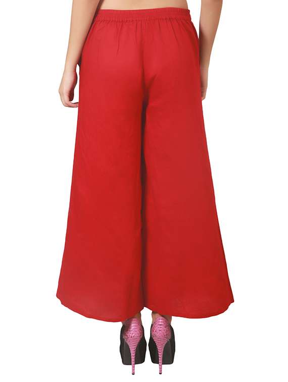 red cotton palazzos - 12098251 -  Standard Image - 2