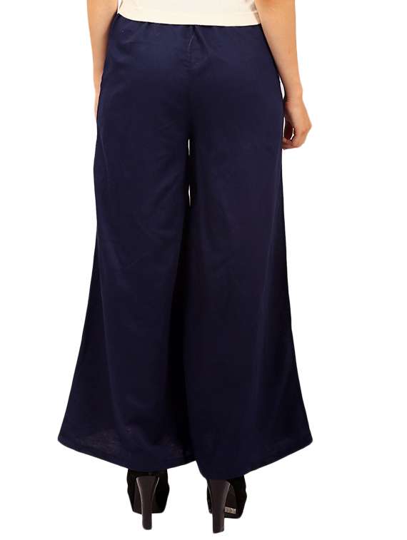 navy blue cotton palazzo - 12098256 -  Standard Image - 2