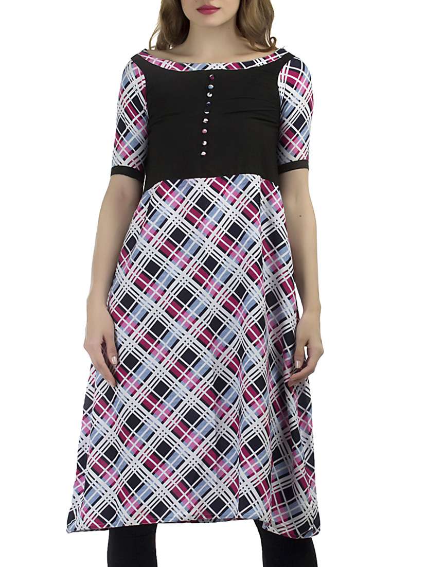 a-line checkered kurta