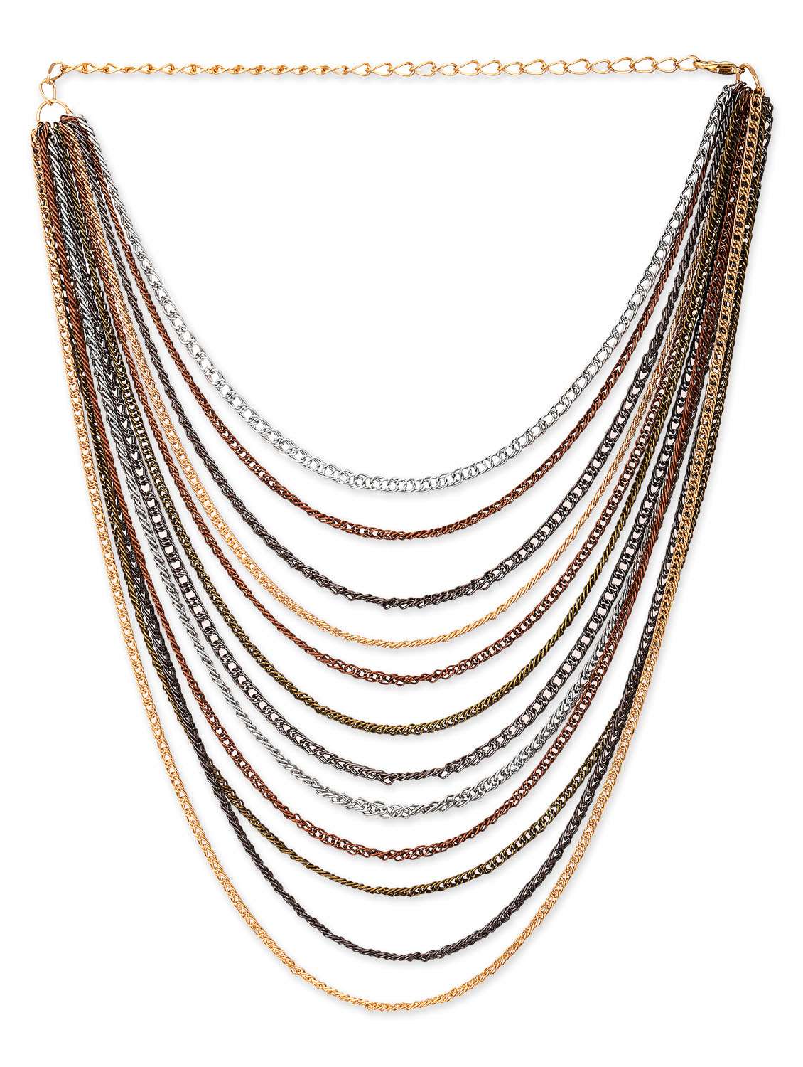 silver brass chain necklace