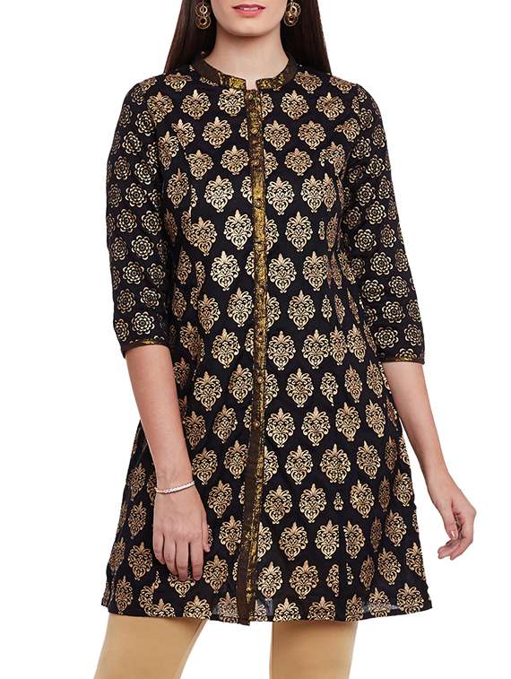 black viscose straight kurti