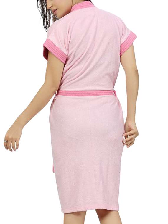 pink cotton bathrobe - 12107964 -  Standard Image - 2