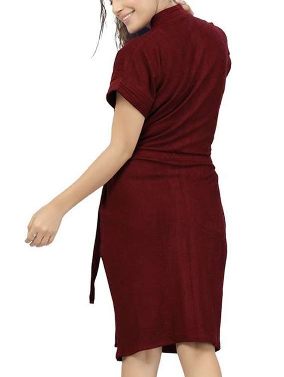 red cotton bathrobe - 12107977 - Standard Image - 2