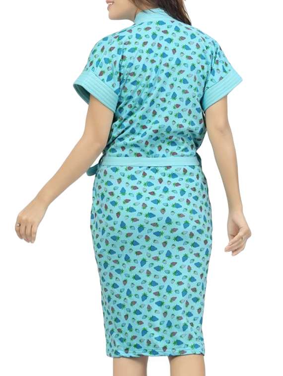 blue cotton bathrobe - 12107991 -  Standard Image - 2