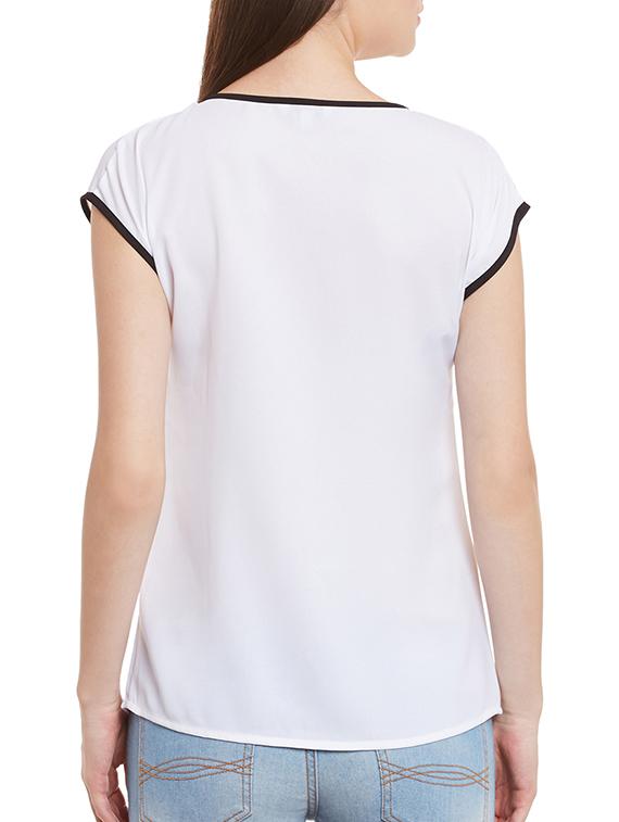 white georgette ruffle top - 12113504 - Standard Image - 2
