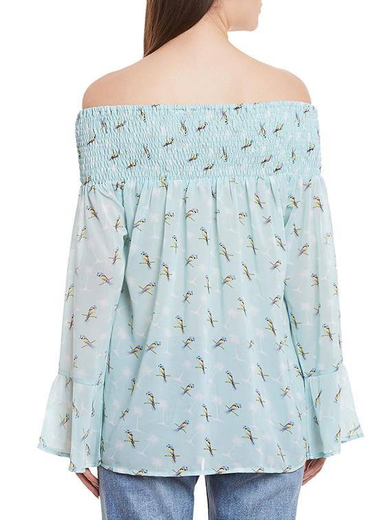 light blue printed georgette regular top - 12113513 - Standard Image - 2